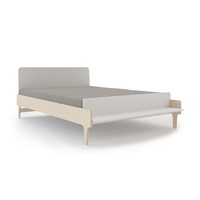Oeuf River Small Double Bed in White & Birch