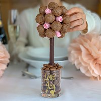 Valentines Salted Caramel and Pink Roses Truffle Sweet Tree 
