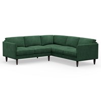 Hutch Rise Velvet 5 Seater Plus Corner Sofa with Curve Arms 
