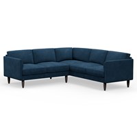 Hutch Rise Velvet 5 Seater Plus Corner Sofa with Curve Arms 