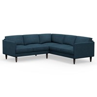 Hutch Rise Textured Weave 5 Seater Plus Corner Sofa with Curve Arms 