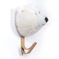 Kids Polar Bear Plush Animal Head Coat Hook