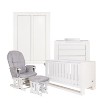 Tutti Bambini Rimini Cot Bed 5 Piece Nursery Set in White