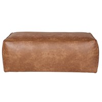 Rodeo Leather Pouffe in Tan by BePureHome