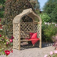 Rowlinson Jaipur Garden Arbour Bench in Natural Timber