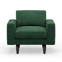 Hutch Rise Velvet Armchair with Block Arms 