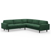 Hutch Rise Velvet 7 Seater Corner Sofa with Block Arms 