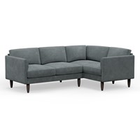 Hutch Rise Velvet 4 Seater Corner Sofa with Curve Arms 
