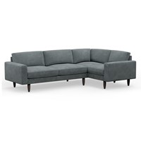 Hutch Rise Velvet 5 Seater Slim Corner Sofa with Block Arms 