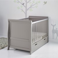 Obaby Stamford Classic Sleigh Cot Bed in Taupe Grey