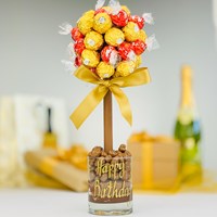Personalised Ferrero & Lindor Chocolate Sweet Tree 