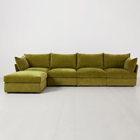 Swyft Sofa in a Box Model 06 Modular Royal Velvet 4 Seater Sofa with Chaise 
