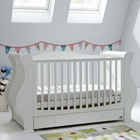Tutti Bambini Louis 3 in 1 Deluxe Sleigh Cot Bed in White