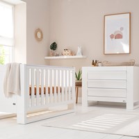 Tutti Bambini Rimini Cot Bed 2 Piece Nursery Set in White