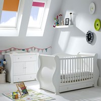 Tutti Bambini Marie Cot Bed 2 Piece Nursery Set in White