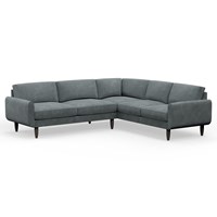 Hutch Rise Velvet 6 Seater Corner Sofa with Round Arms 