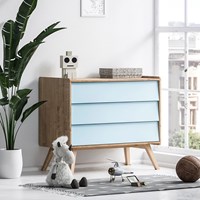 Vox Vintage Chest of Drawers in a Choice of Oak or 5 Pastel Colours 
