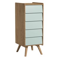 Vox Vintage Tall Chest of Drawers in a Choice of Oak or 5 Pastel Colours 