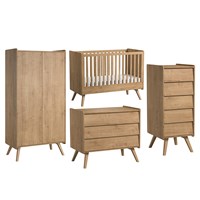 Vox Vintage 4 Piece Cot Bed Nursery Furniture Set in a Choice of Oak or 5 Pastel Colours 