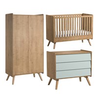 Vox Vintage 3 Piece Cot Bed Nursery Furniture Set in a Choice of Oak or 5 Pastel Colours 