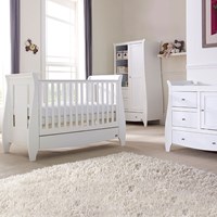 Tutti Bambini Lucas Cot Bed 3 Piece Nursery Set in White