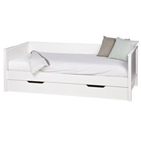 Nikki Day Bed in White with Optional Trundle Drawer by Woood