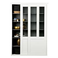 Vince Display Cabinet with Sliding Doors in White by Woood