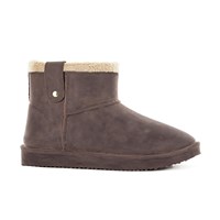 Waterproof Sheepskin Style Ladies Ankle Snug-Boot in Brown - UK Size 3 