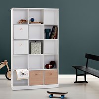 Oliver Furniture Wood Vertical Boxed Shelving Unit in White 