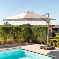 Maze Rattan Zeus 3.5m Round Rotating Cantilever Parasol With LED Lights 