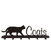 Coat Rack in Prowling Cat Design