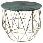 Green Marble & Brass Geometric Coffee Table