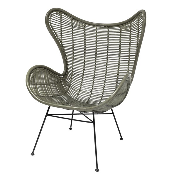 Rattan Egg Chair in green