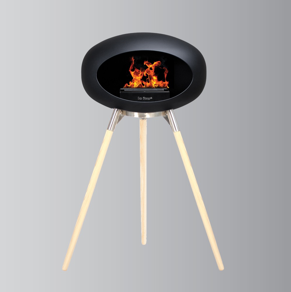 Cheminée bioéthanol - Ground Wood Hight Black - Le Feu – I.D DECO