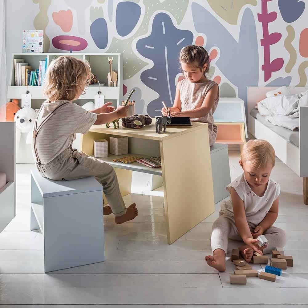 Vox Tuli Kids Stackable Desk in Yellow & Green