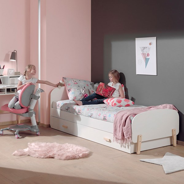 kids white single bed