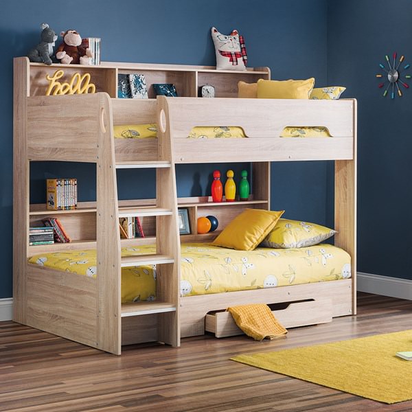Bunk Beds, Bunk Bed Shelf Attachment Ideas