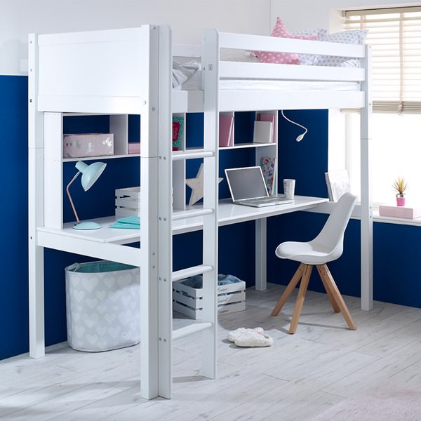 Ultimate Study Friendly Bedroom, Bed And Desk Combo Teenager
