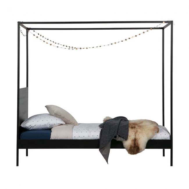 Baron-Black-Metal-Single-Four-Poster-Bed-from-Woood