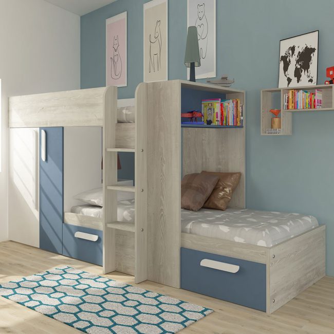 Boys-Blue-Bunk-Bed-with-Storage