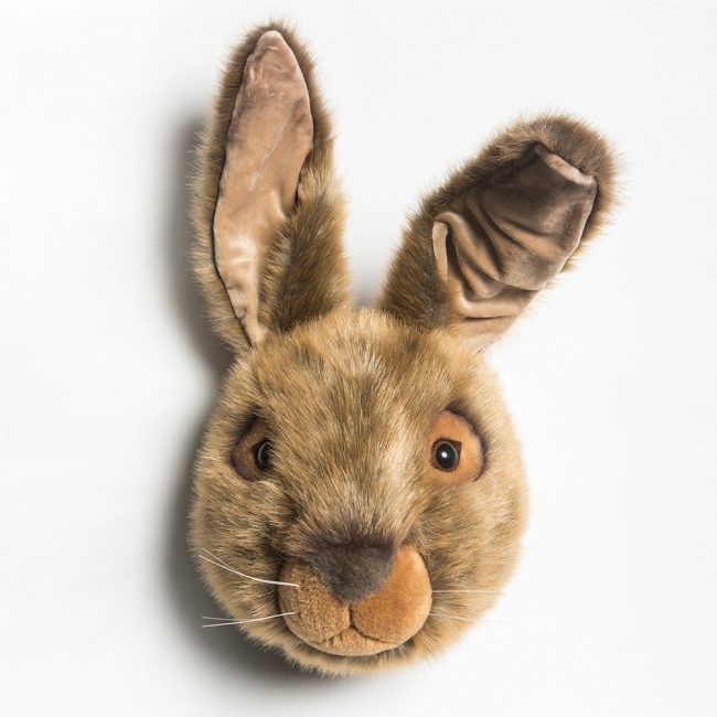 Brown-Fluffy-Hare-Rabbit-Wall-Mounted-Head