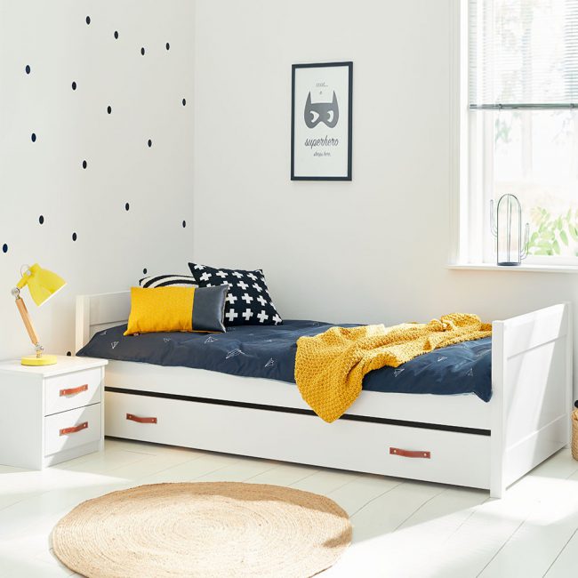 CoolKids-Single-White-Bed-with-Optional-Drawer
