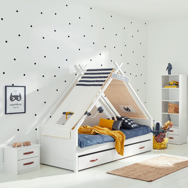 CoolKids-Teepee-Bed-with-Superhero-Canopy