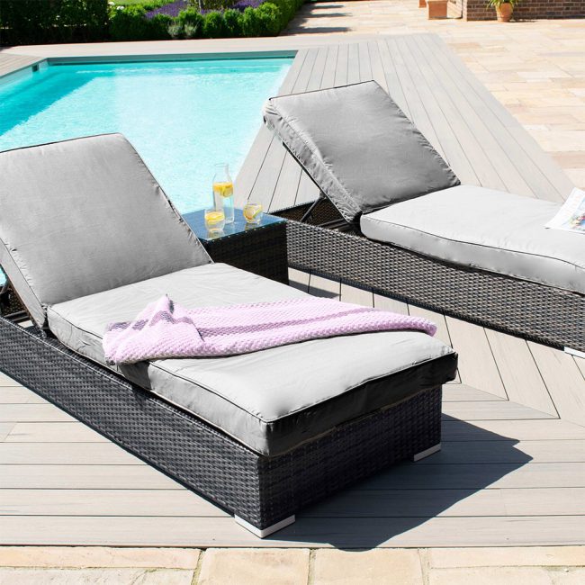 Grey-Rattan-Sunlounger-Garden-Set