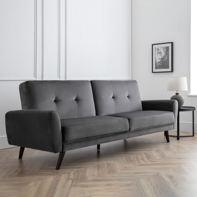 Grey-Velvet-Monza-Sofa-Bed-from-Julian-Bowen