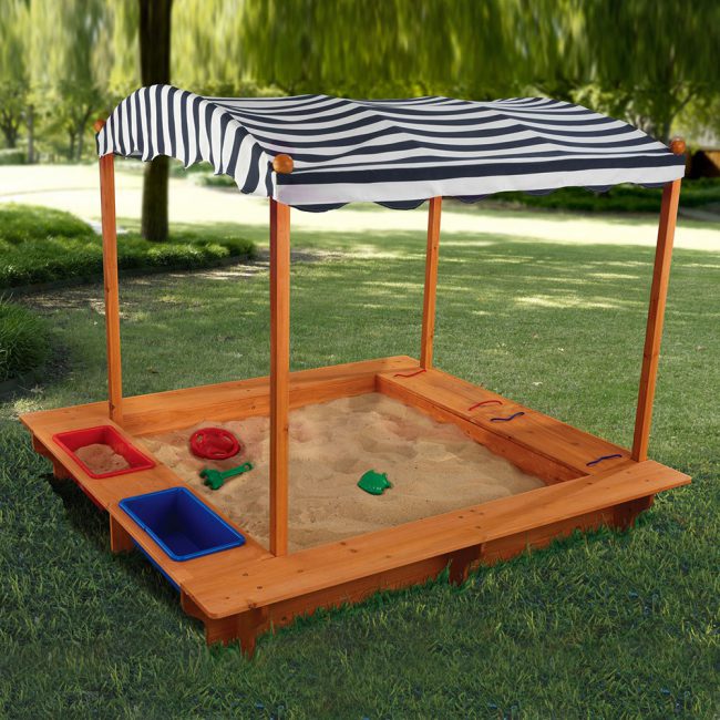 KidKraft-Childrens-Wooden-Outdoor-Sandbox-with-Canopy (1)