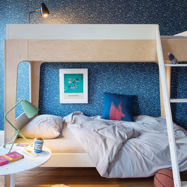 Kids-Contemporary-White-and-Birch-Wood-Bed