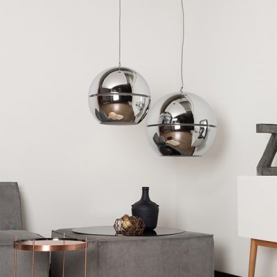 Large-Retro-Chrome-Round-Ceiling-Light