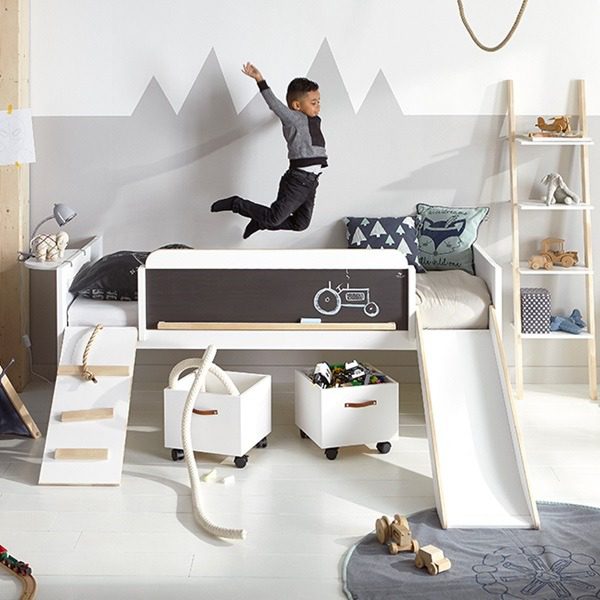 childrens bunk beds with desk and futon