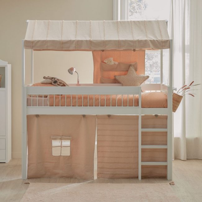 Lifetime High Sleeper Bed with Roof in Peach